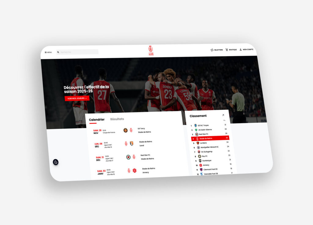 Stade de Reims - Site web BRITWEB